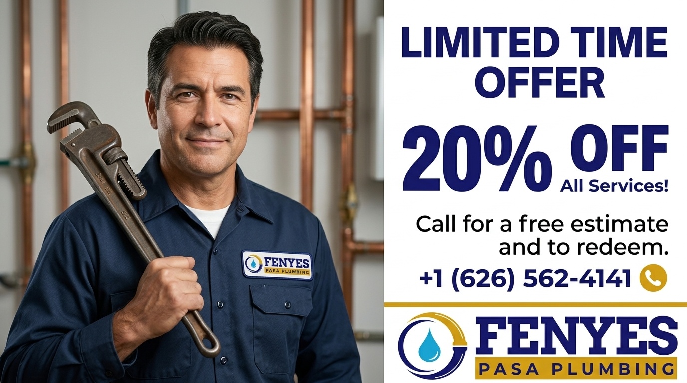 Fenyes Pasa Plumbing limited time offer for all plumbing services in Pasadena CA
