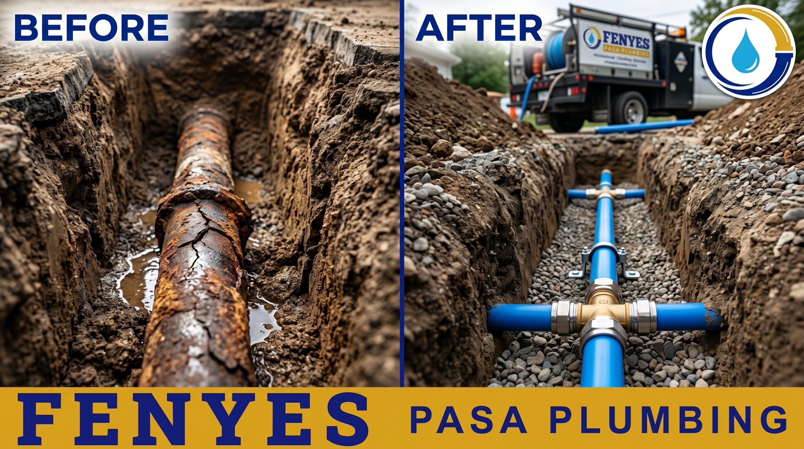 Before and After Pipe Repiping Repair and Replacement in Pasadena California by Fenyes Pasa Plumbing — Corroded Galvanized Pipes Replaced with New PEX Piping