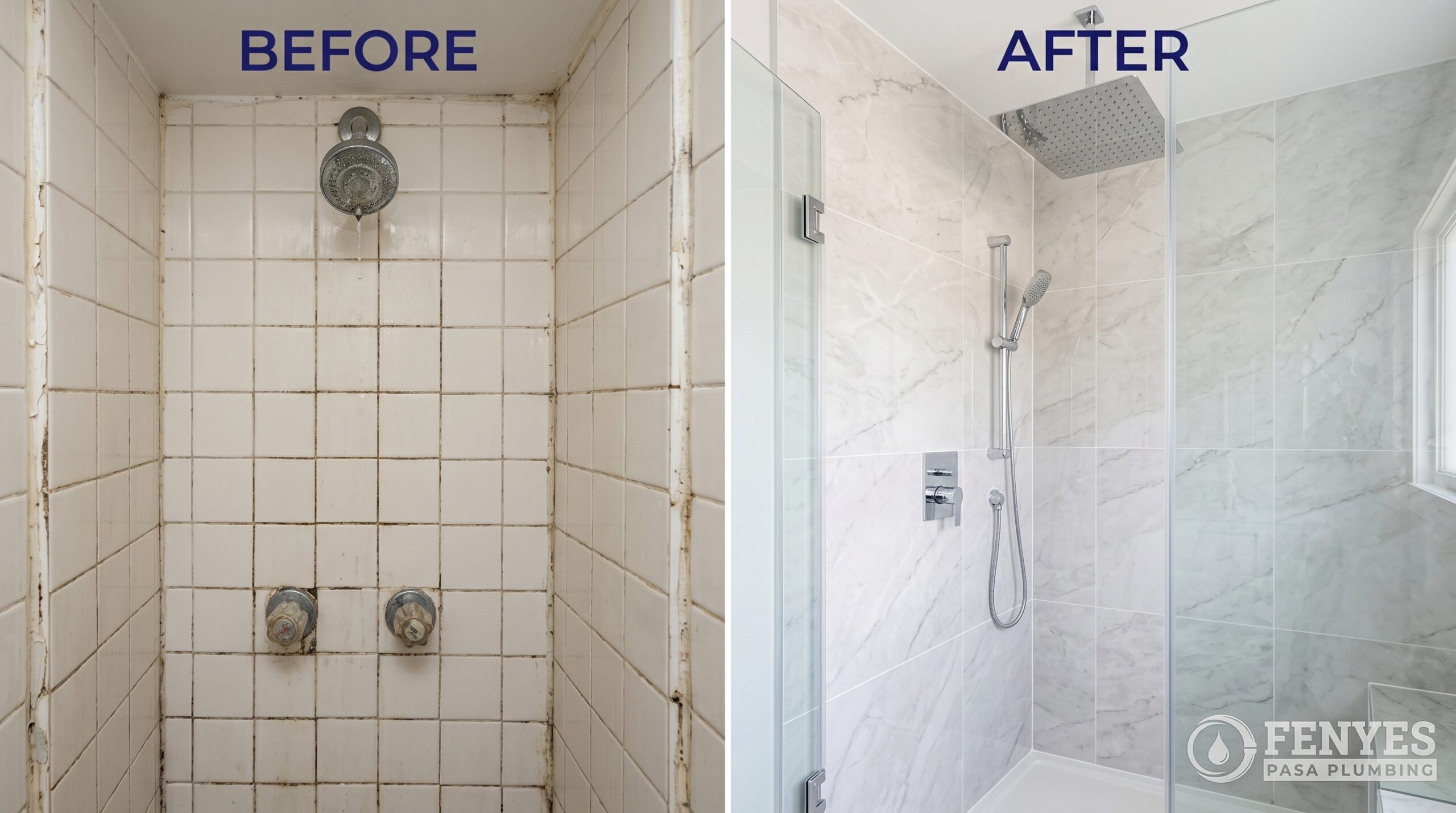 Shower Repair and Replacement in Pasadena CA — Fenyes Pasa Plumbing serving Old Pasadena, Bungalow Heaven, and the San Gabriel Valley