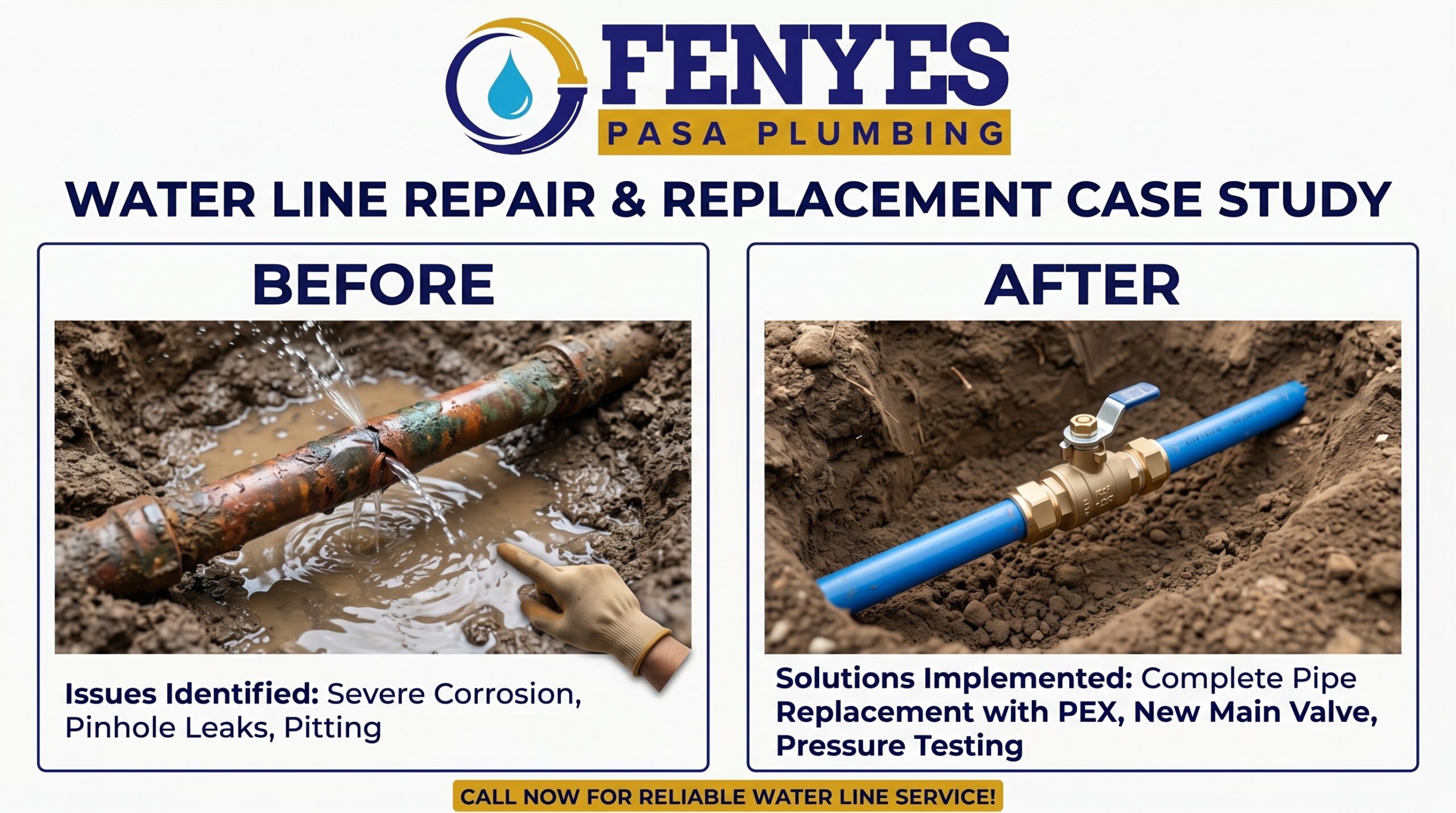 Water Line Repair and Replacement in Pasadena California — Fenyes Pasa Plumbing